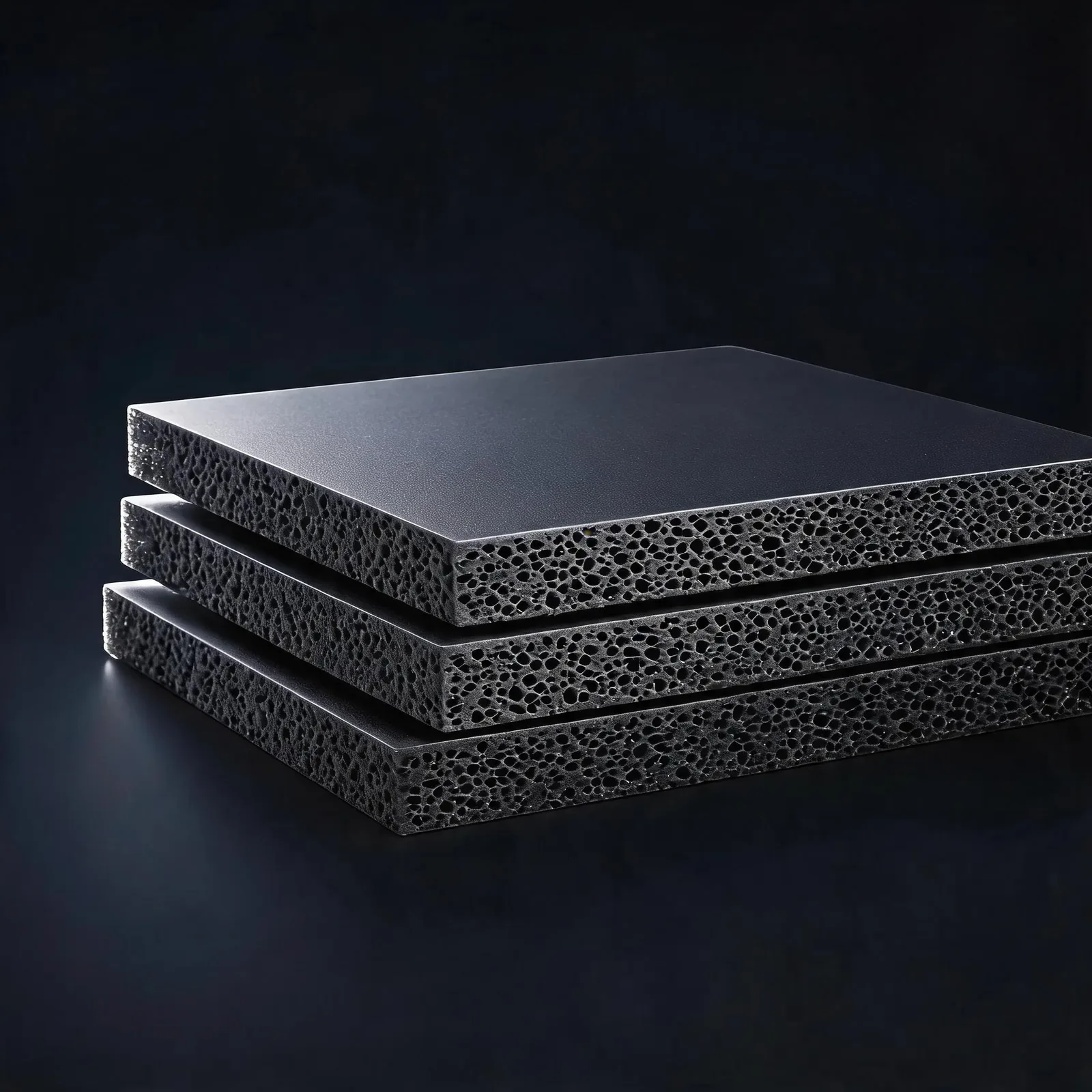 THERMOSIL PADS™ 硅胶泡棉板材层叠堆叠,展示 0.8~30mm 多种厚度